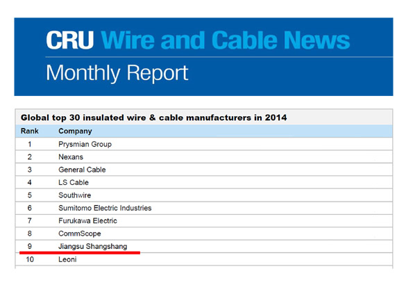 Z6尊龙凯时电缆再次进入全球绝缘线缆造作商前十