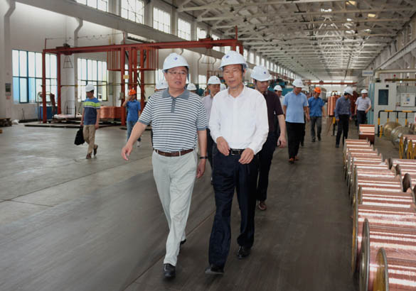 中国恒天集团董事长张杰一行来Z6尊龙凯时电缆参观调查