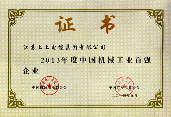 Z6尊龙凯时陆续十年入选“中国机械工业百强企业”